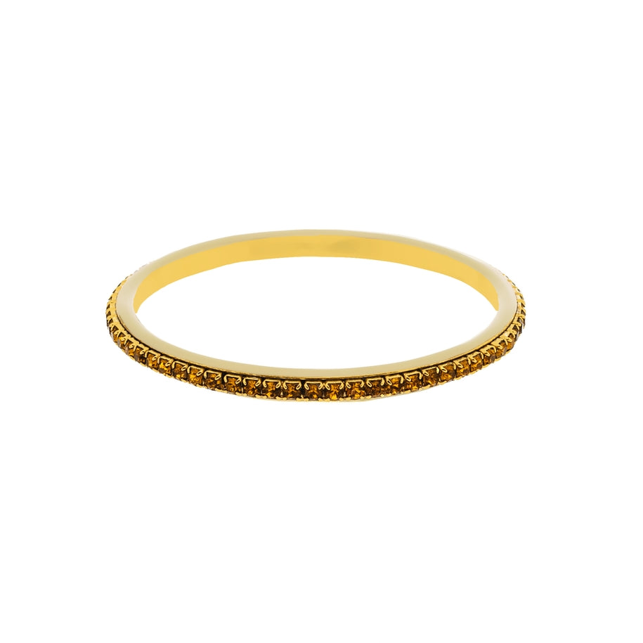 Hand-painted midnight blue enamel bangle with colorful accents and high-quality crystals.