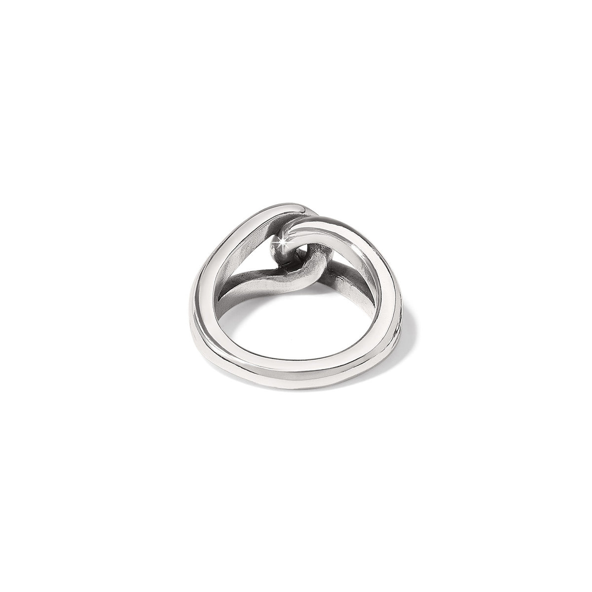 Silver plated Interlok Bold ring with a wide three-eighth inch band.