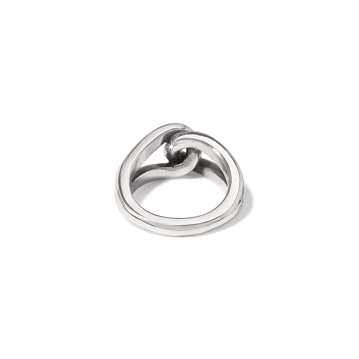 Silver plated Interlok Bold ring with a wide three-eighth inch band.