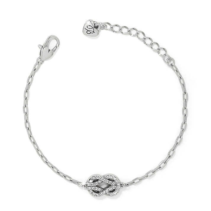 Silver plated petite bracelet with interlocked crystal design