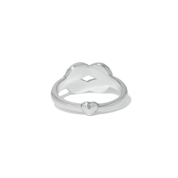 Silver plated ring with fine quality crystals in a Harmony Luxe style