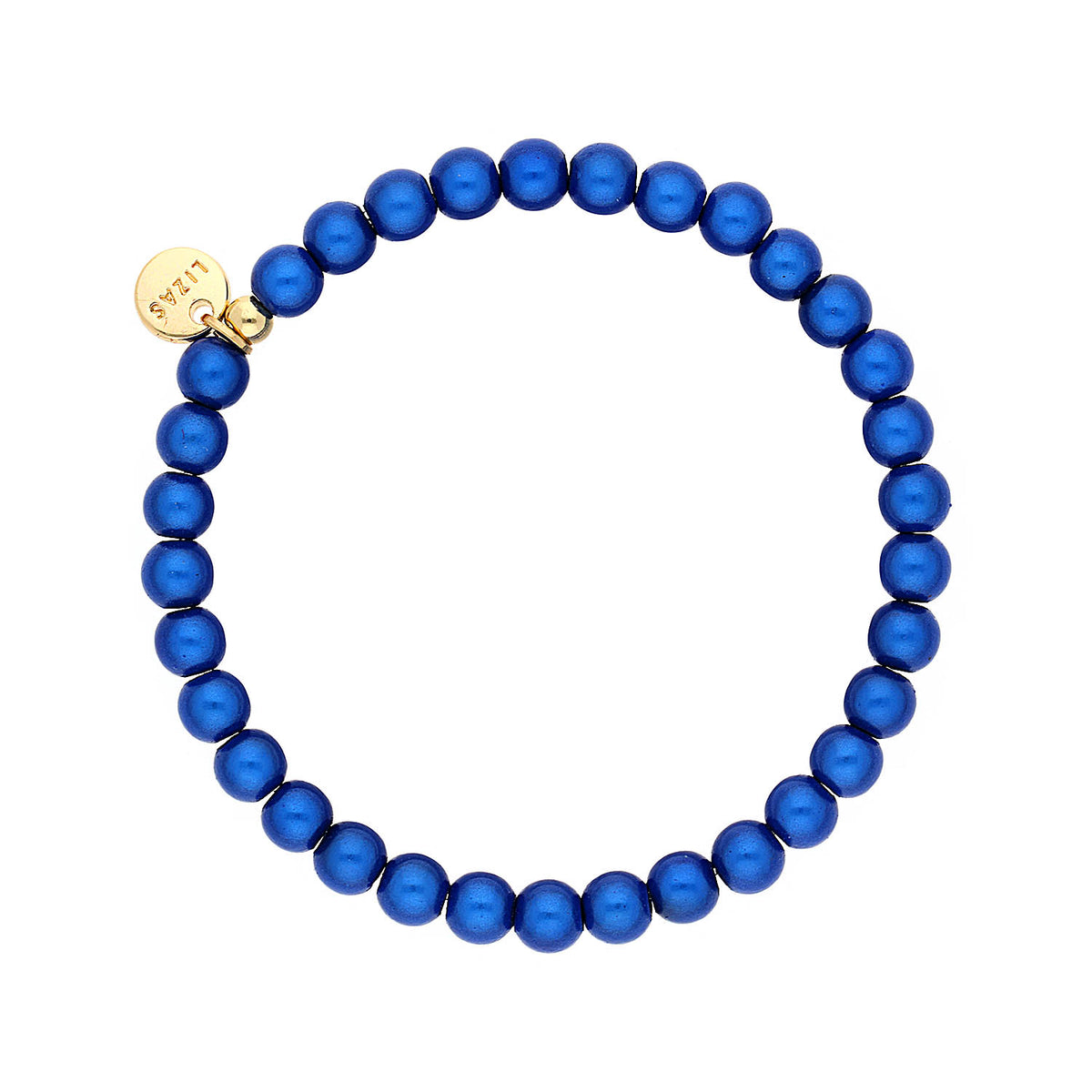 Stretch bracelet featuring round Czech crystal beads in a vibrant color.