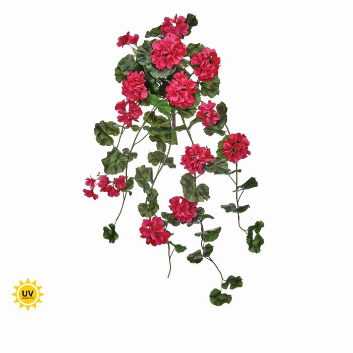 36-inch hanging geranium planter with natural touch finish in UV Natural color