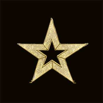 Star-shaped frame in warm white with gold accents
