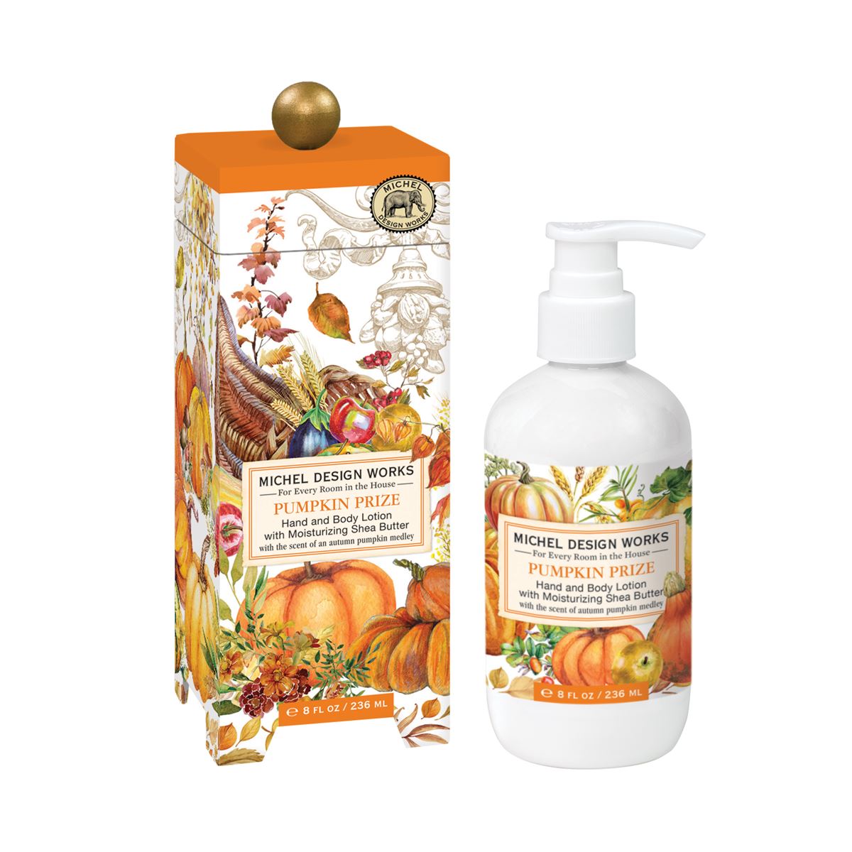 8 fl oz hand lotion bottle with aromatic peony scent