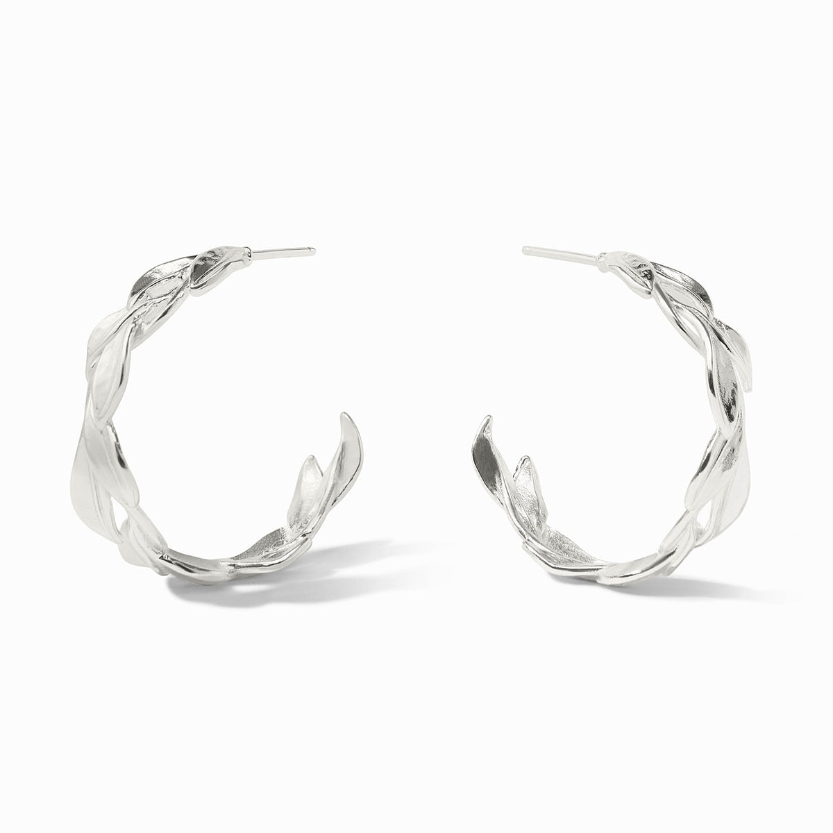 Willow Hoop earring in gold finish with delicate willow branch silhouette.