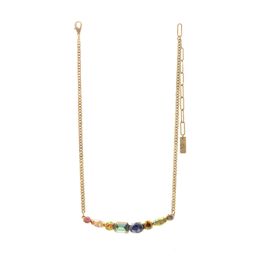 Isla necklace in watermelon-colored resin with a silver-tone chain.