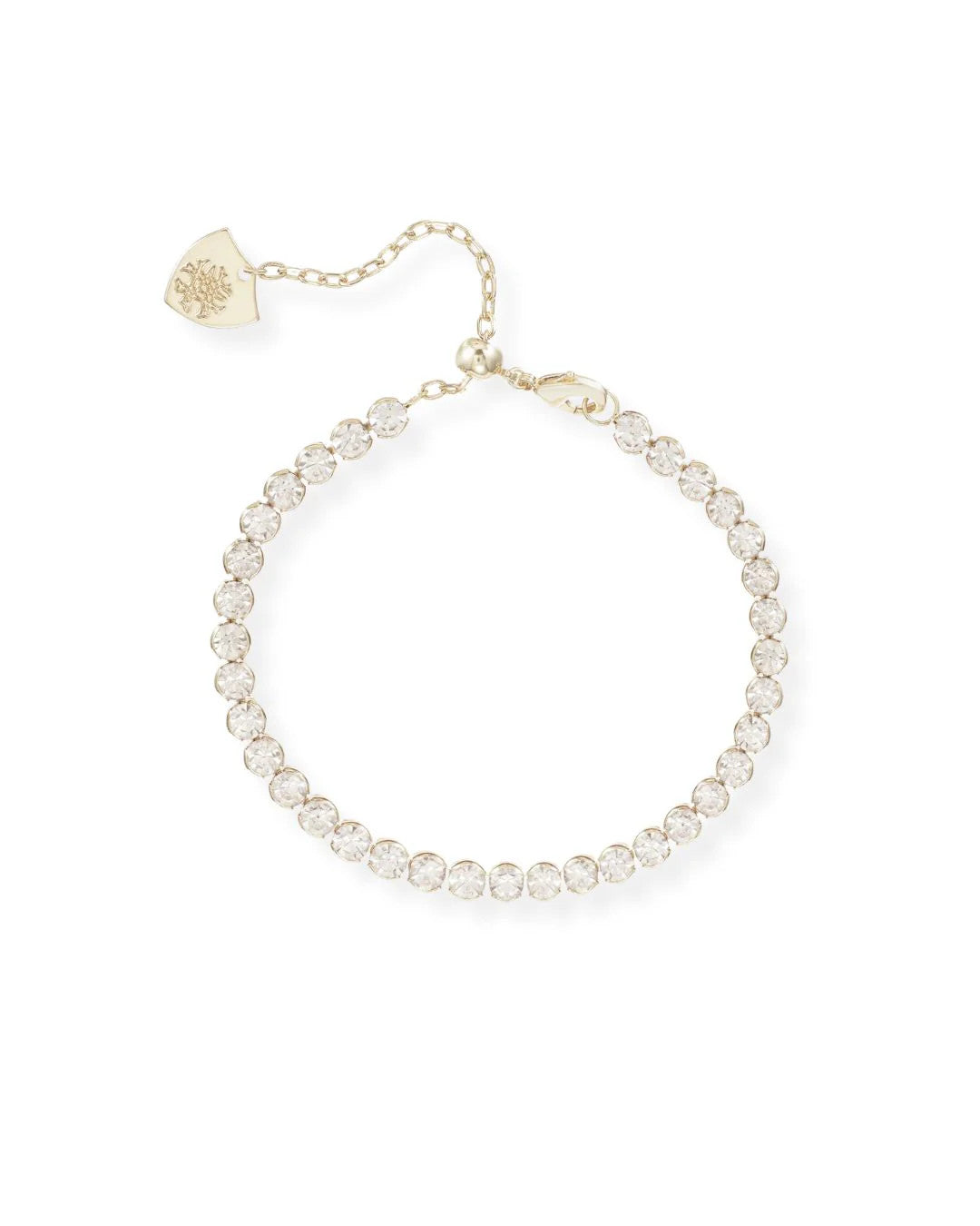 Gold-plated tennis bracelet with a clasp closure