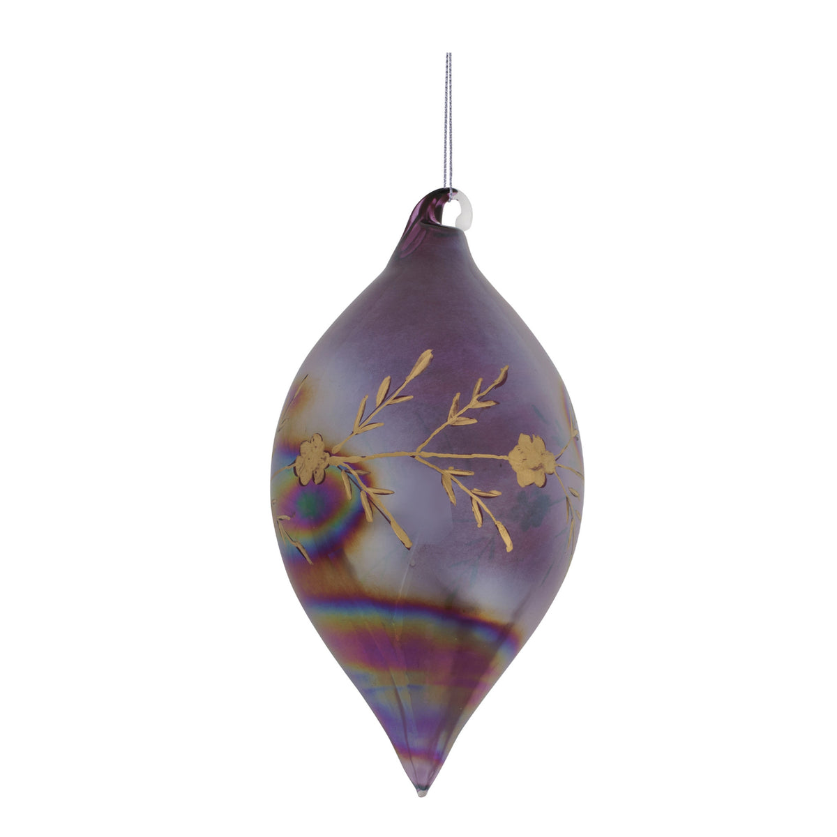 Iridescent Etched Glass Ornament - Sold Individually