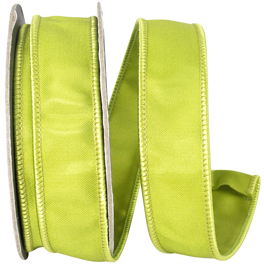Iridescent satin wired edge ribbon with shimmering finish