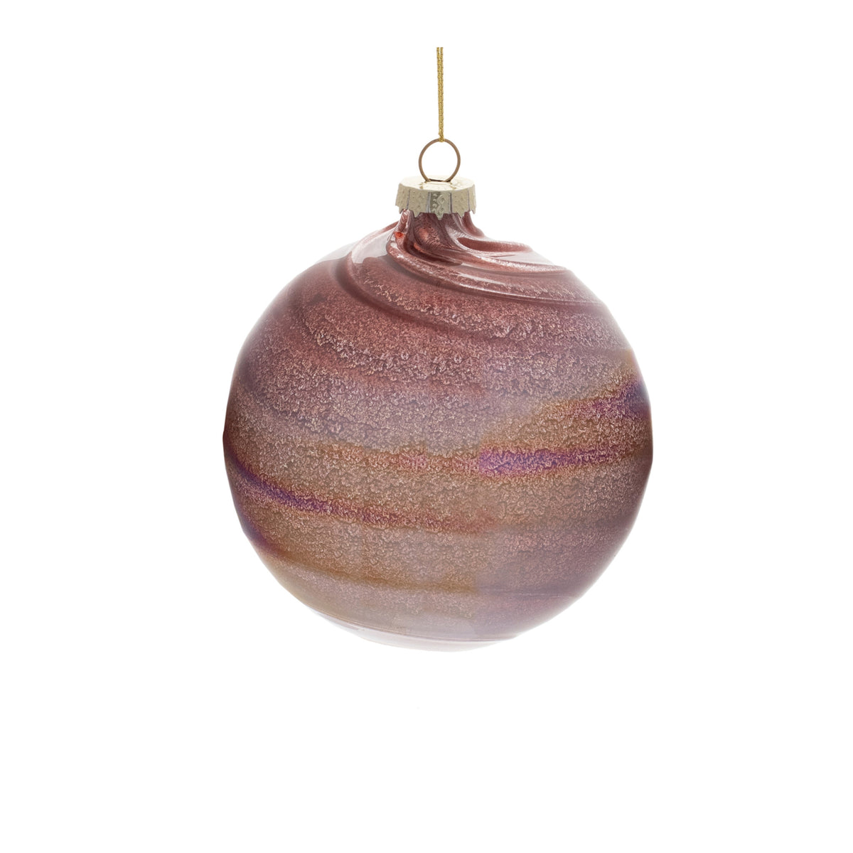 Iridescent Swirl Glass Purple Ornament - Sold Individually