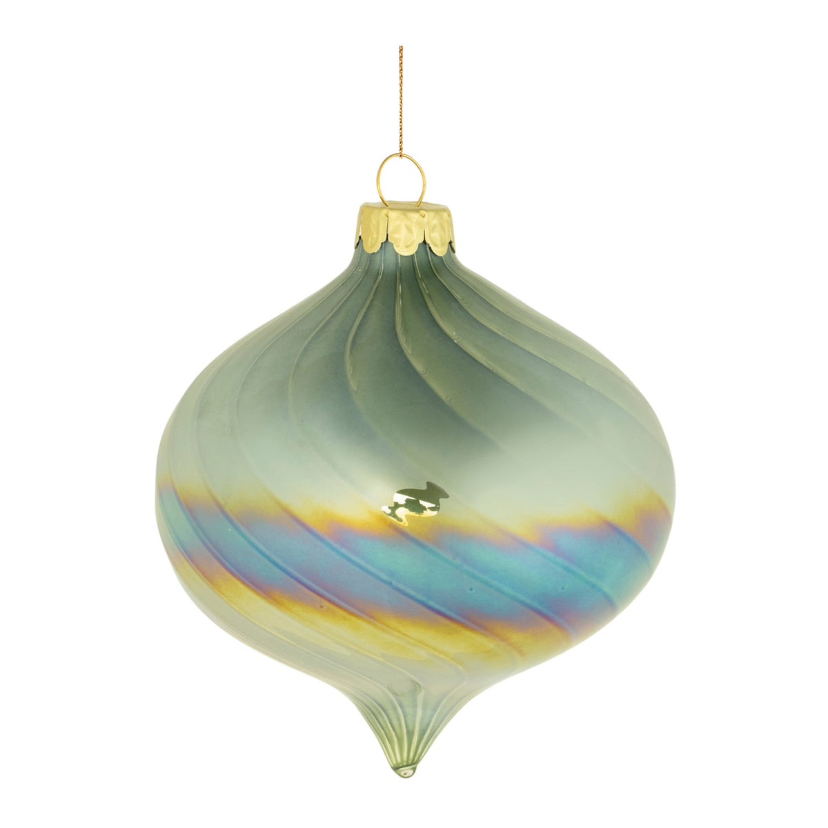 Iridescent Swirled Glass Multi Ornament - Sold Individually