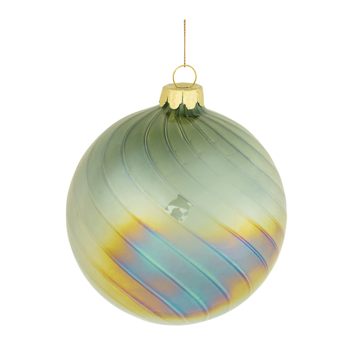 Iridescent Swirled Glass Multi Ornament - Sold Individually