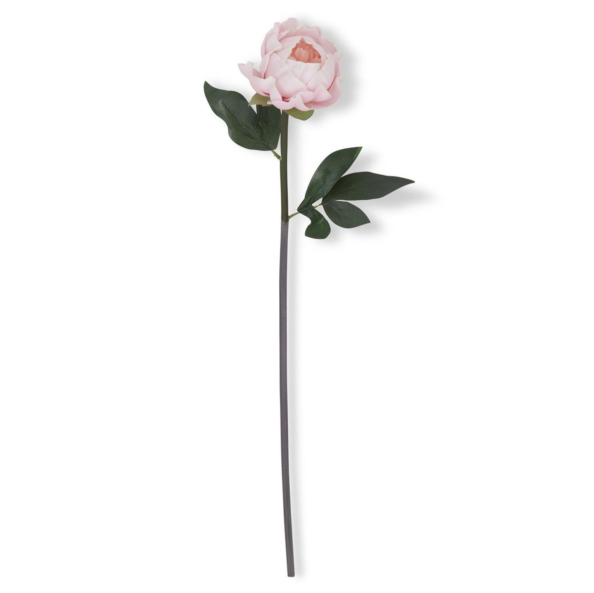 Twenty-inch pink polyurethane peony stem with realistic petal texture