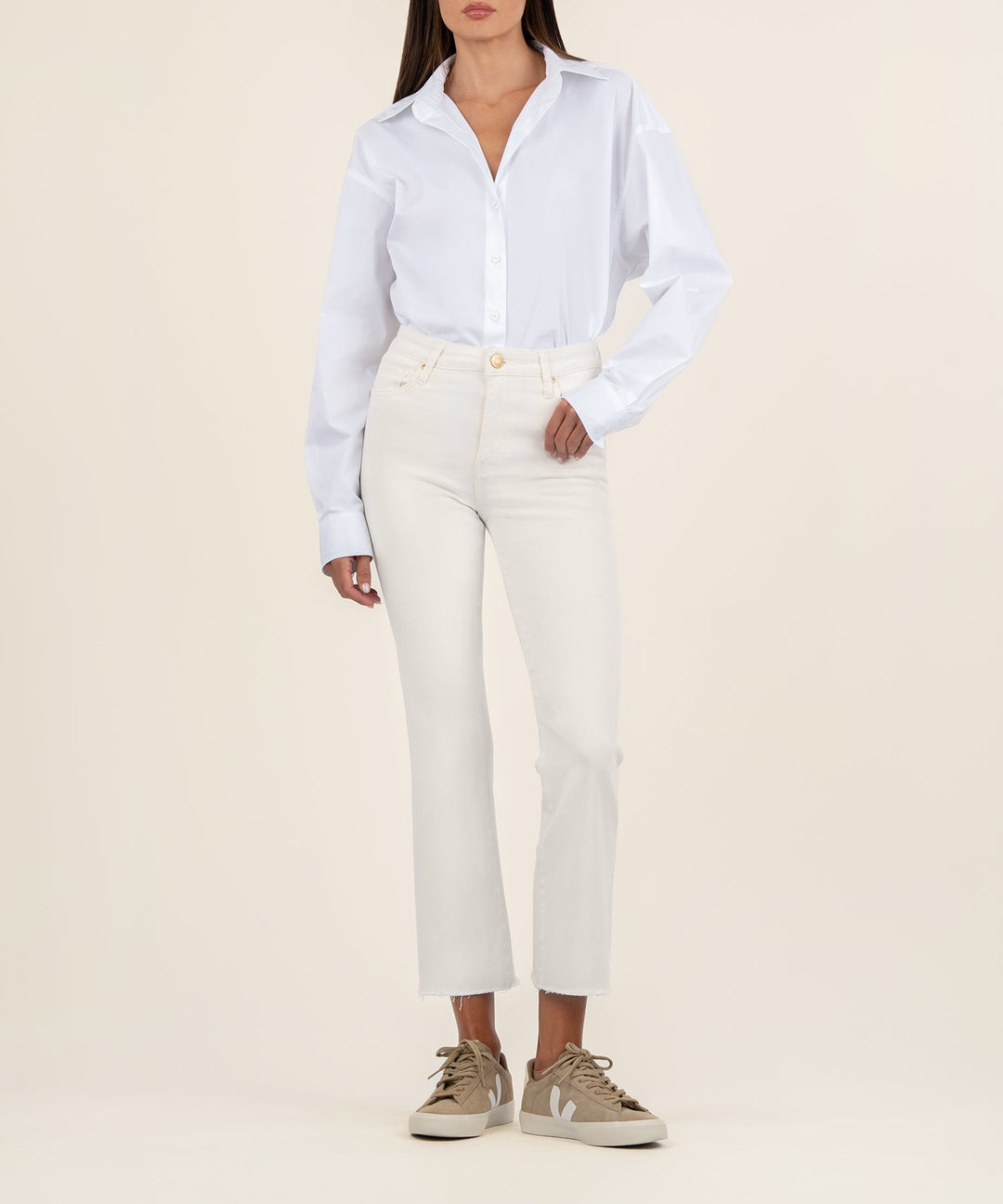 Kelsey Raw Hem High Waist Ankle Flare Jeans