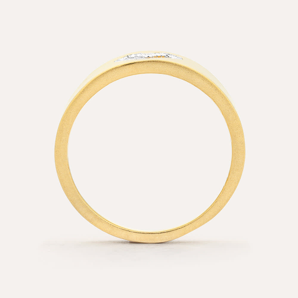 Sleek statement ring with a diamond accent on sterling silver.