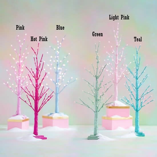 36-inch rainbow tree made of paper and MDF with white LED lights