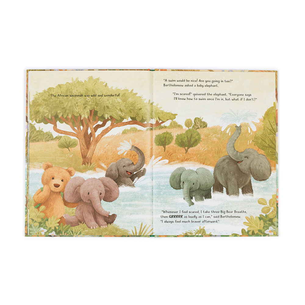 Paper board book titled It's a Big World Bartholomew featuring illustrations of Bartholomew Bear on the cover.