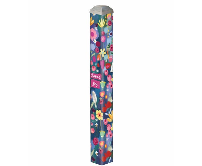 Mini art pole with a square cross-section measuring 16 inches in height.