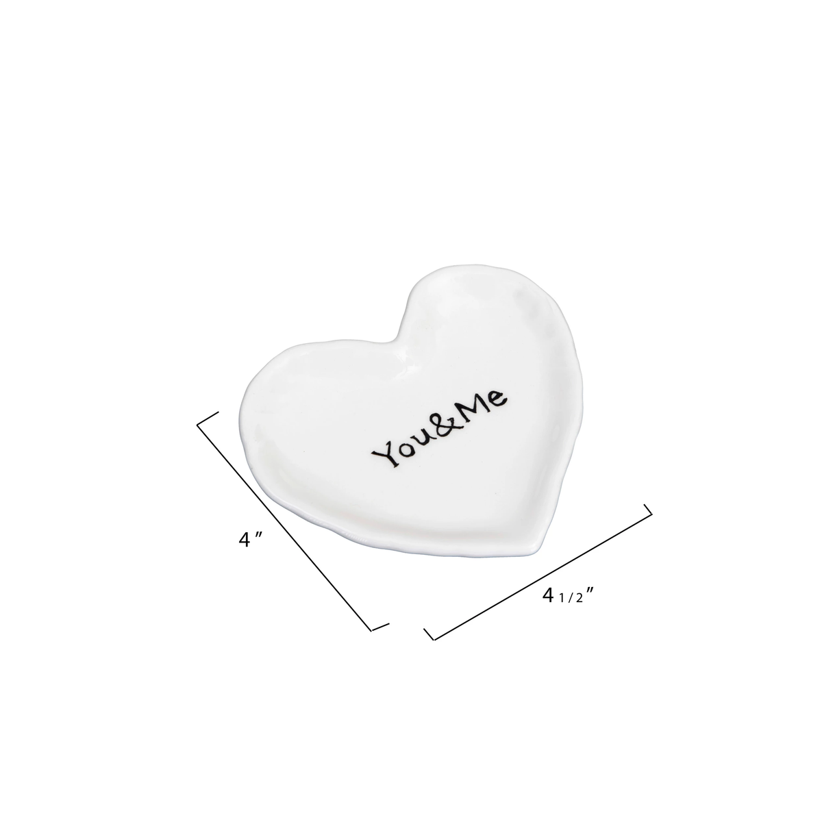 Ceramic heart-shaped dish in white with a subtle textured finish.