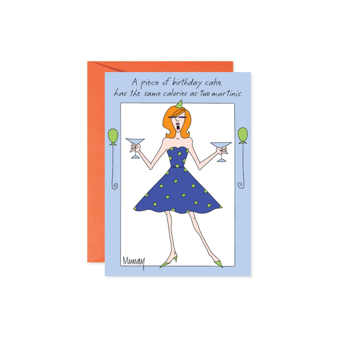 Two Martinis birthday card with a cocktail illustration.