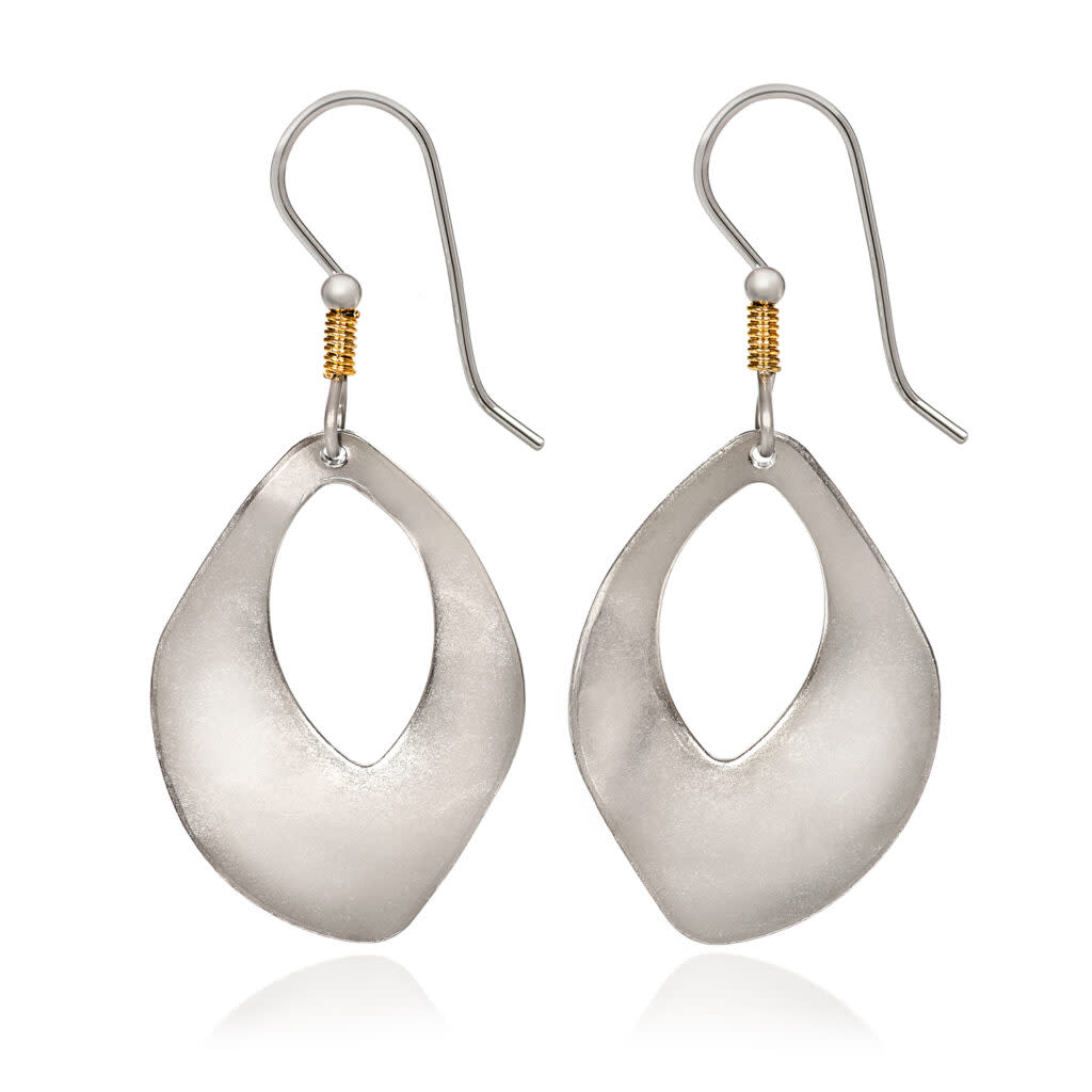 Silver Hammered Organic Shape Earrings
