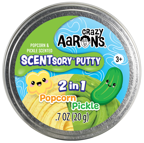 Mashups Scentsory Duos tin containing 25 grams of non-toxic silicone putty with a choking hazard warning.
