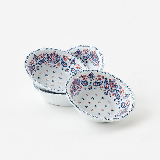 American Holiday paper bowl with festive holiday print on melamine material