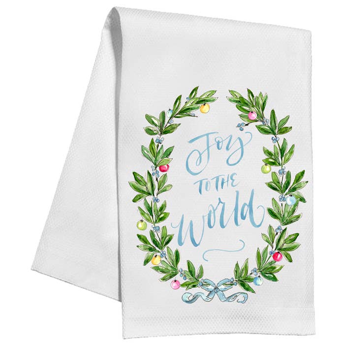 Black cotton kitchen towel with white text reading 'Remember as Far as Anyone Knows We Are a Nice & Normal Family' on a square silhouette.