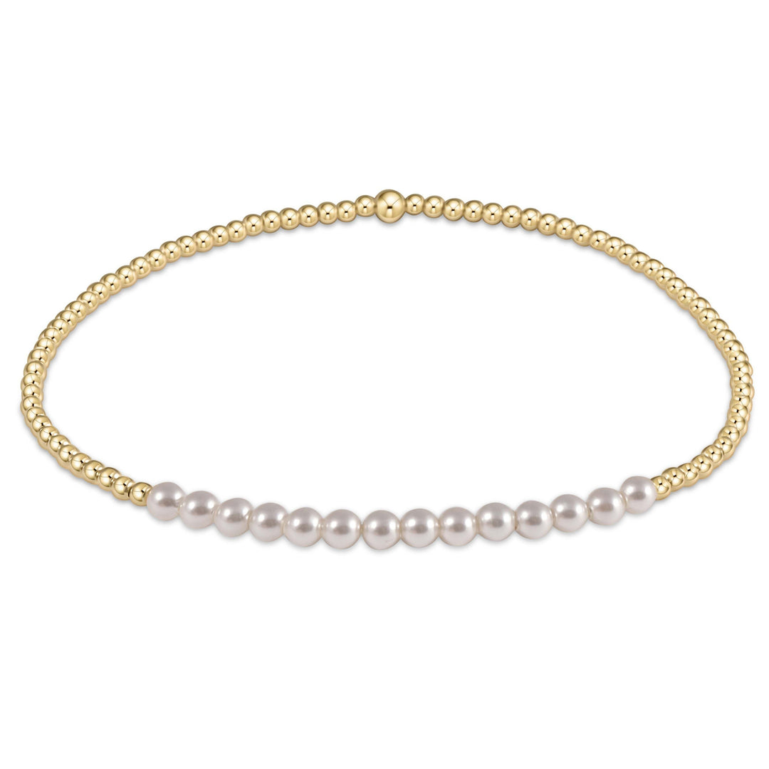 Gold Bliss 2mm Bead Pearl Bracelet