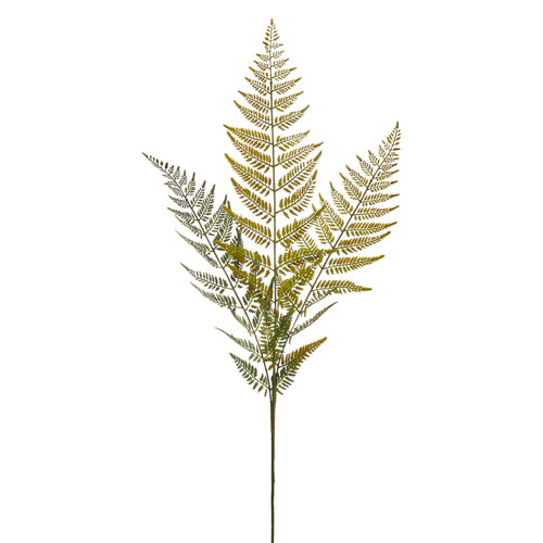 43-inch artificial fern spray made of foam with a natural green color.