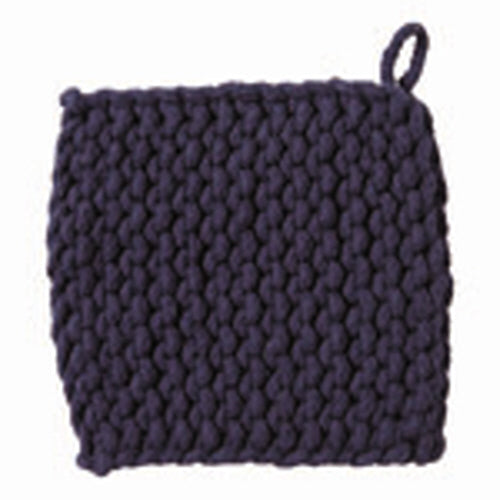 Round white cotton crochet trivet potholder with textured stitch pattern