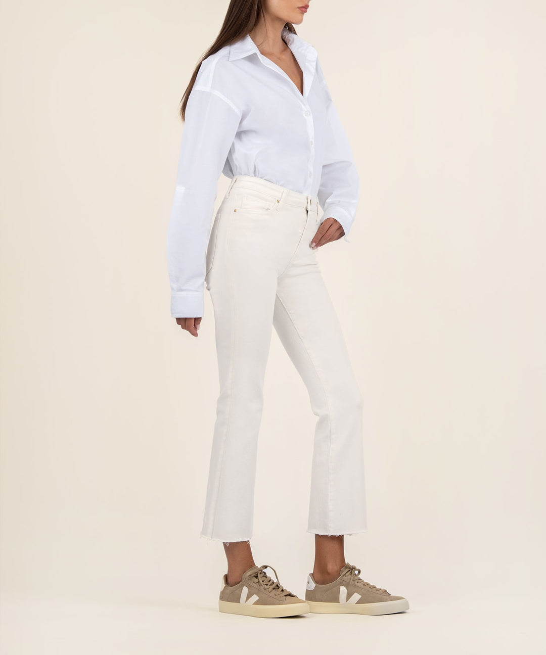 Kelsey Raw Hem High Waist Ankle Flare Jeans