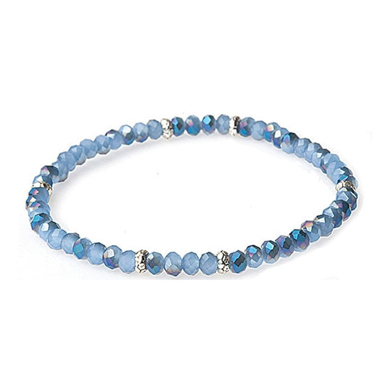 Silver accent mini crystal bracelet with stacked versatile design