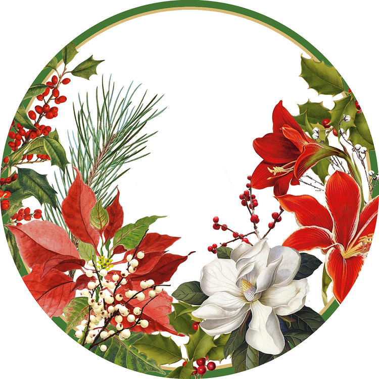 Pack of eight white paper dinner plates with a porcelain-style rim design.