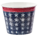 Star embossed metal container with a textured star pattern on its surface.