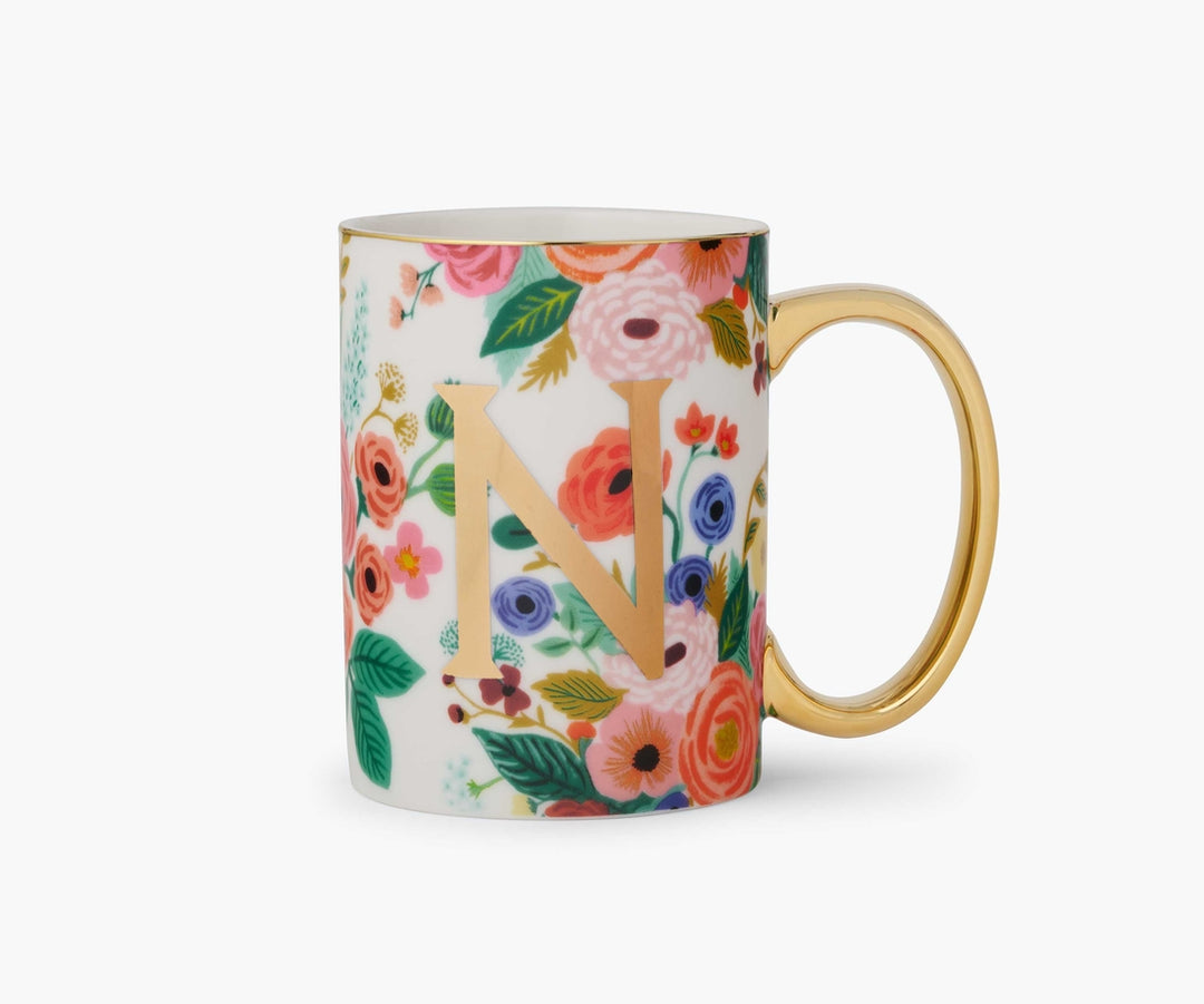 Garden Party Porcelain Monogram Mug