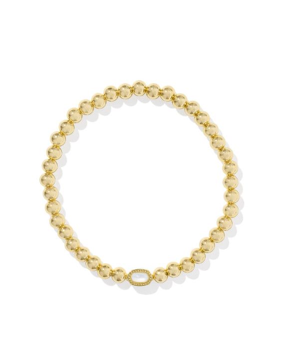 Mini Elaina Stretch Bracelet Ivory Mother of Pearl