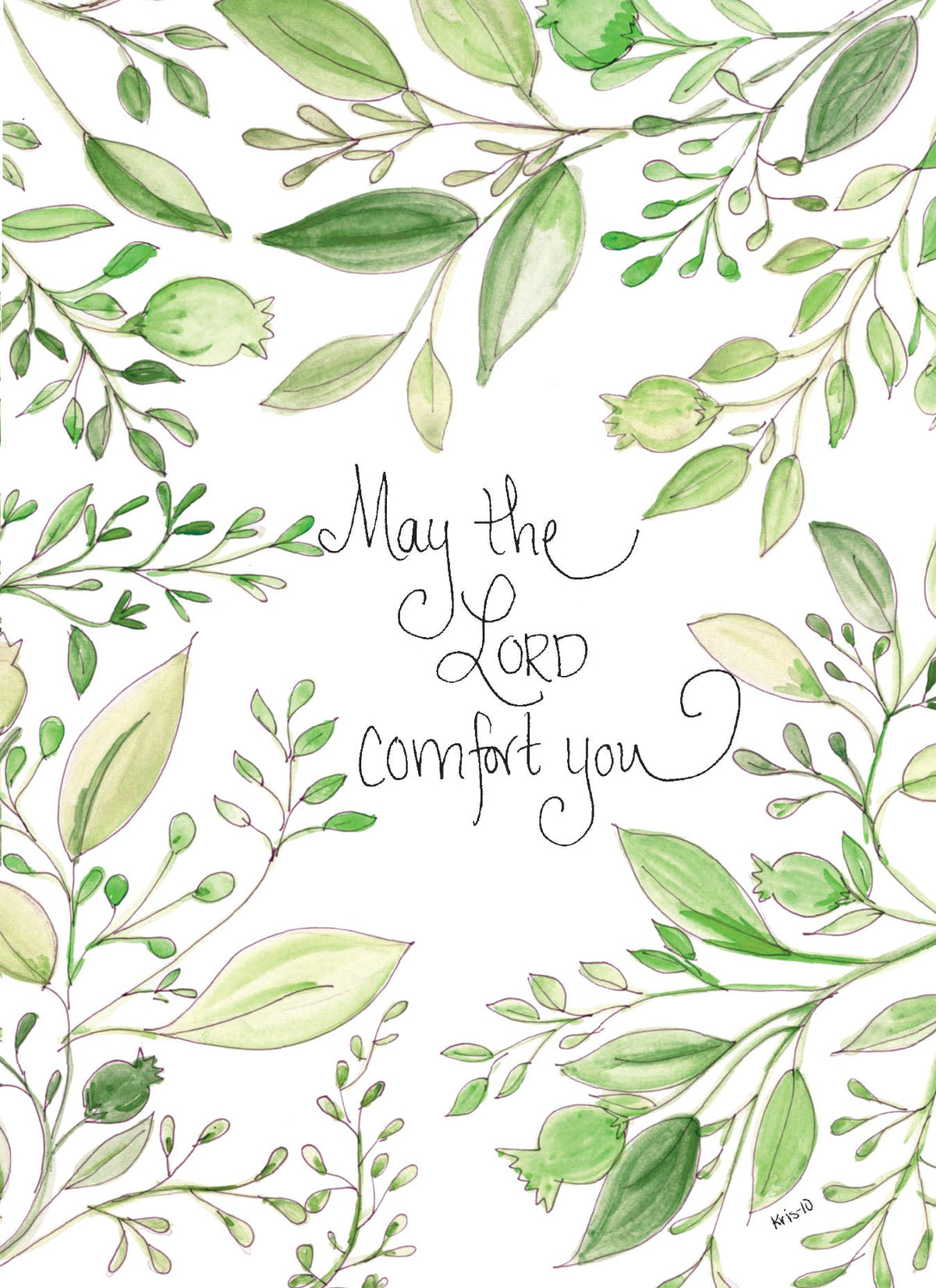 A6 greeting card featuring the text 'The Lord's Comfort' with a matching envelope.