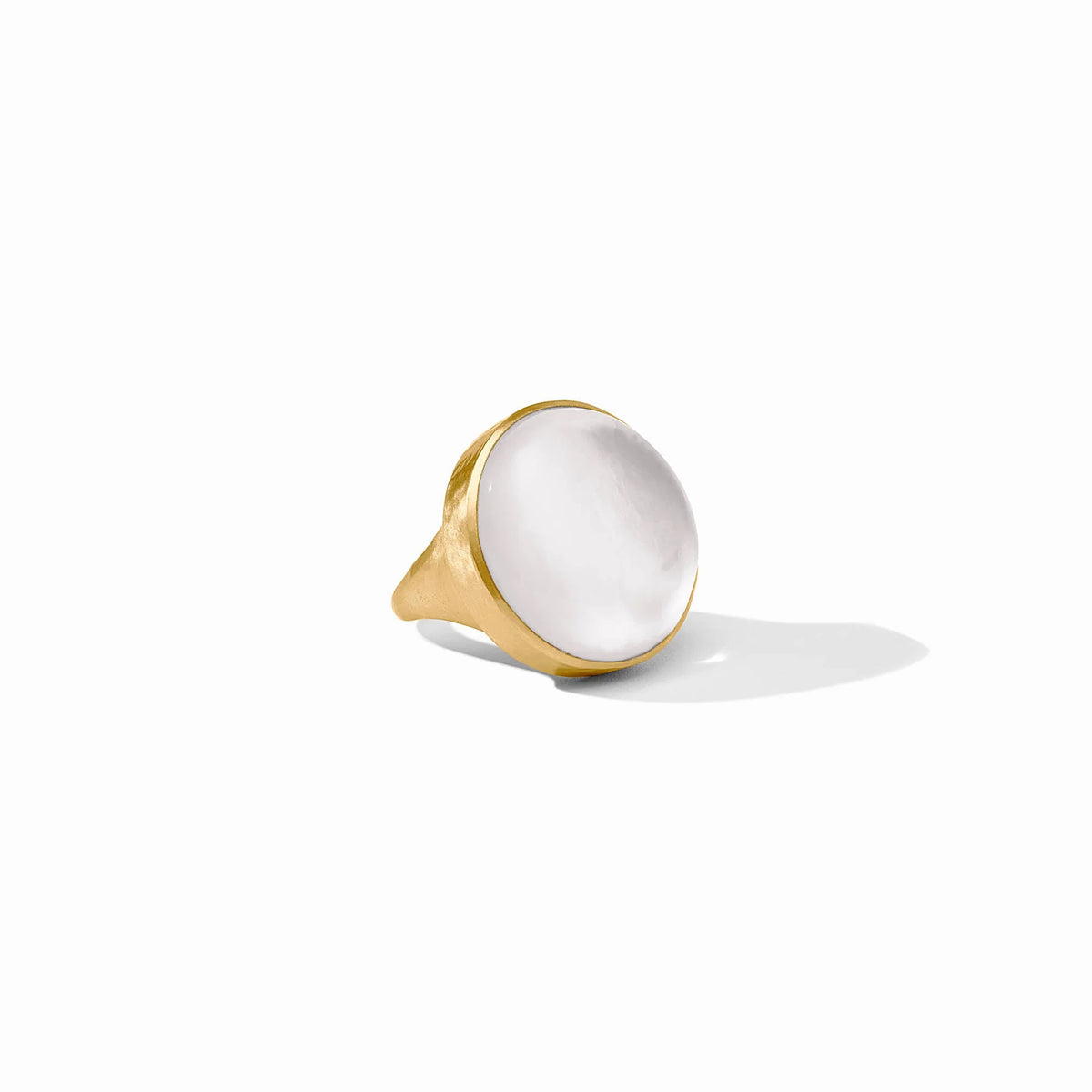 Solara Statement Ring with bold imported glass stone in radiant gold-tone finish
