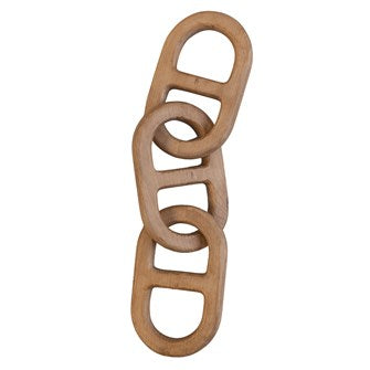 Natural mango wood chain decor with a rustic finish
