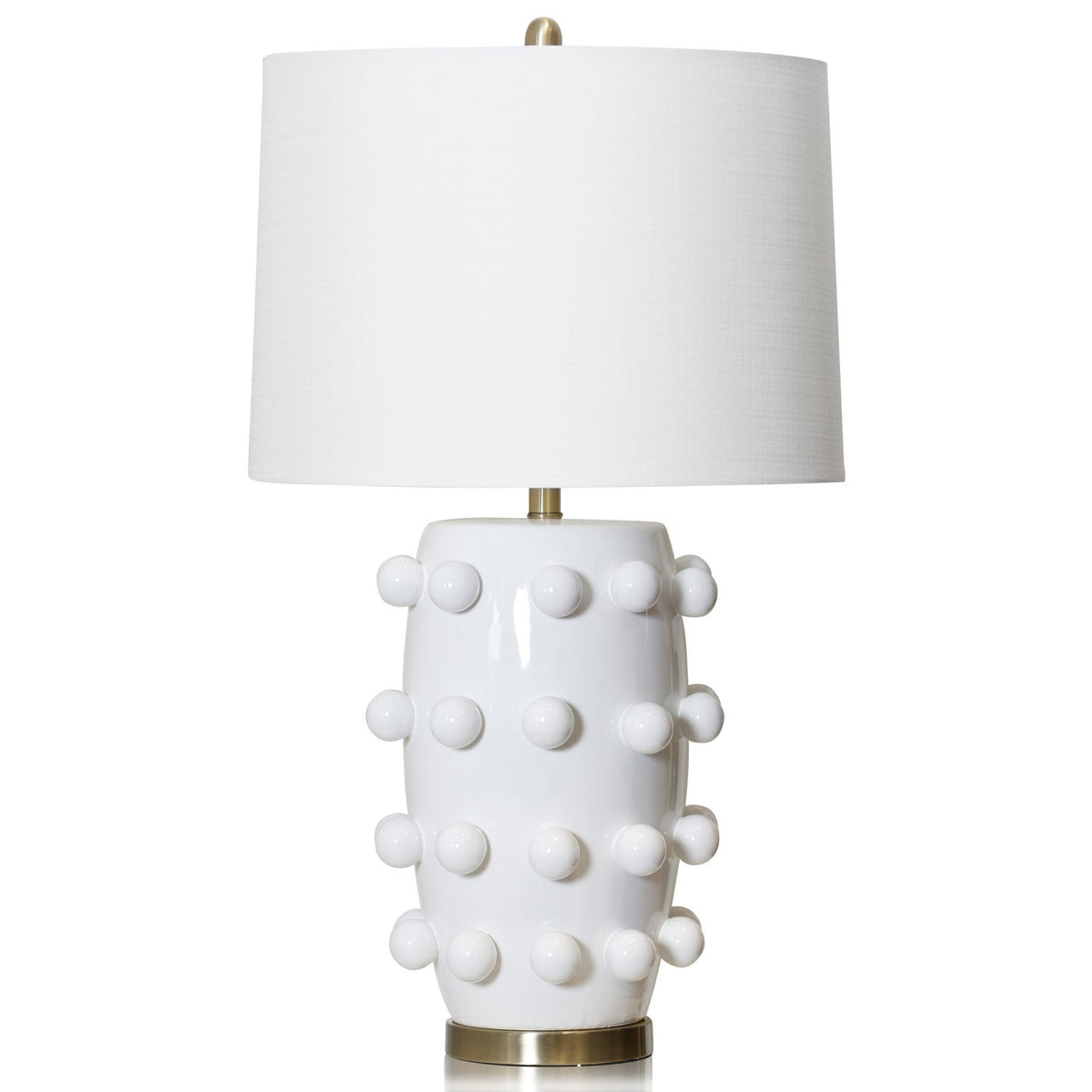 White Marni table lamp with a geometric cube-shaped shade.