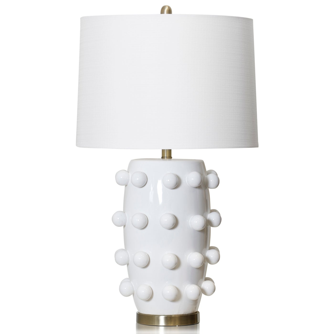 White Marni table lamp with a geometric cube-shaped shade.