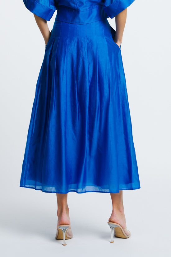 Pheona High Waisted Pleated Midi Skirt