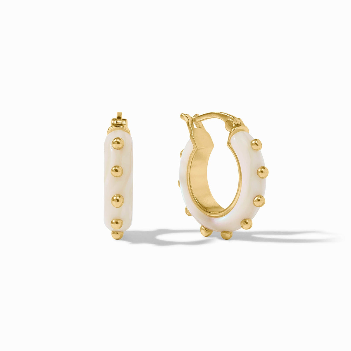 Colette 2-in-1 earring in alabaster acetate with gold plate accents