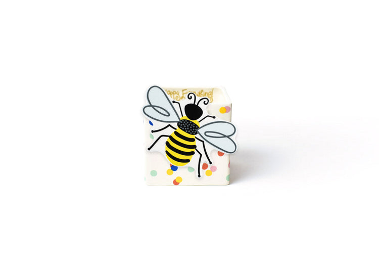 Happy Everything Mini Bee attachment on a white polka dot base.