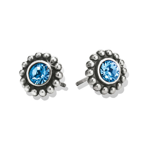 Silver plated mini post earrings featuring fine quality crystal with a quarter-inch drop.