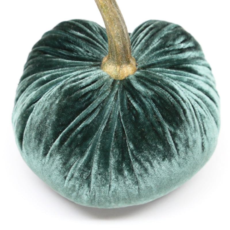 3-inch velvet pumpkin in deep orange with a textured fabric finish.