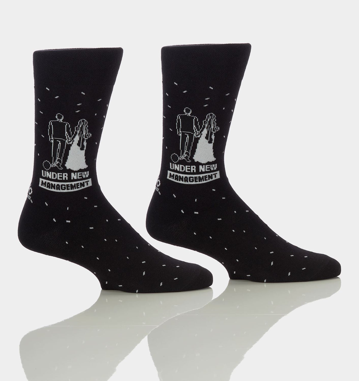 Men's crew sock in compact cotton with a sentiment print design.