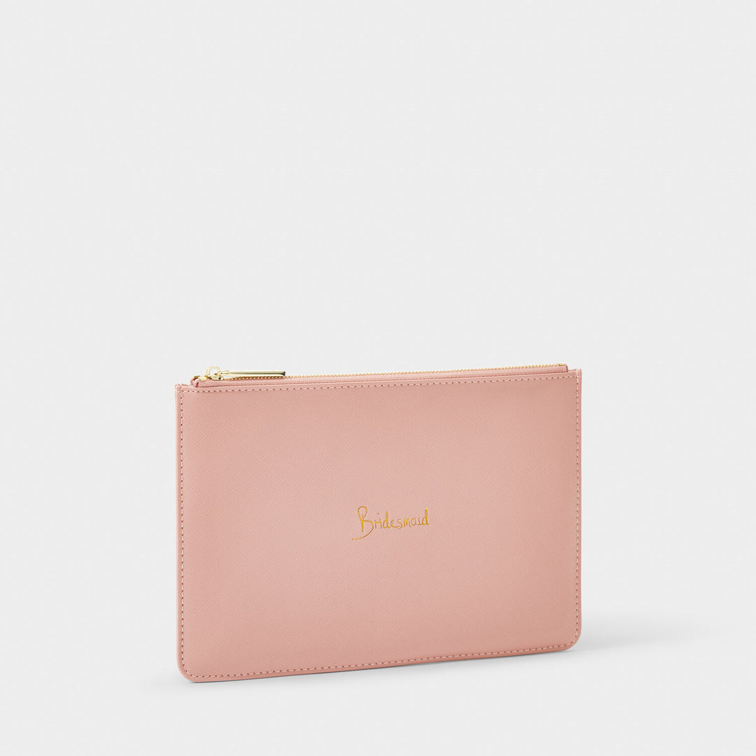 Soft vegan leather Bridal Perfect Pouch with contrasting gold-tone hardware